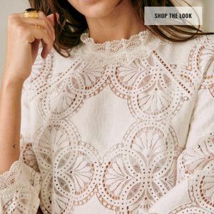 Sézane Bianca Blouse - White, 38/6